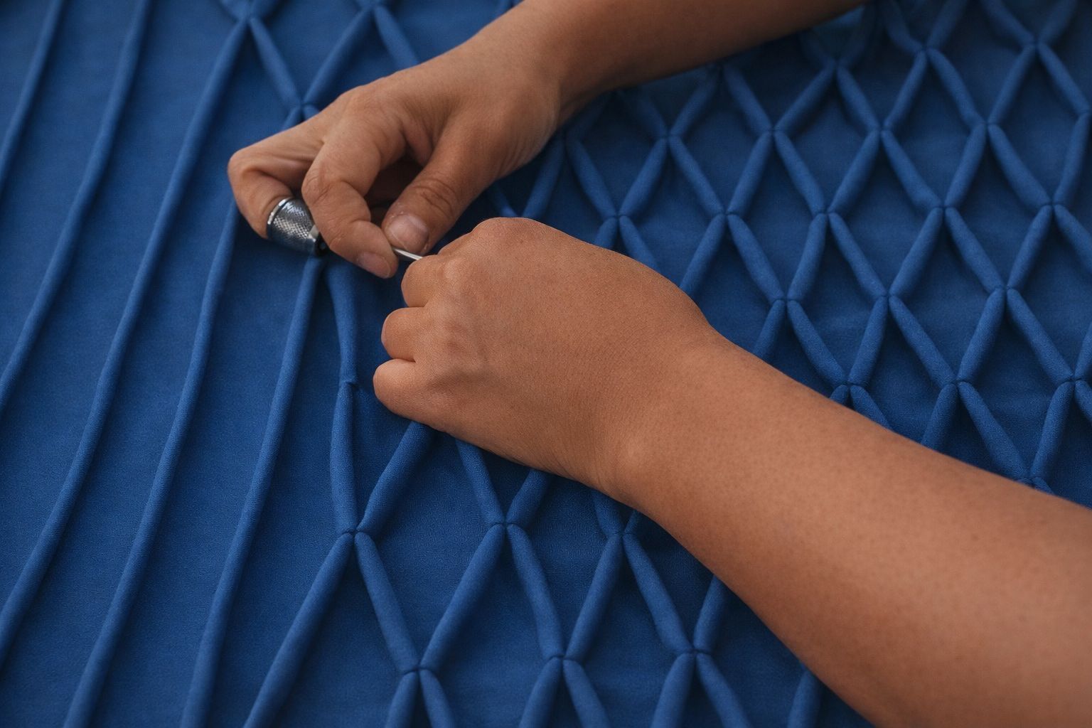 Hand sewing couture detail